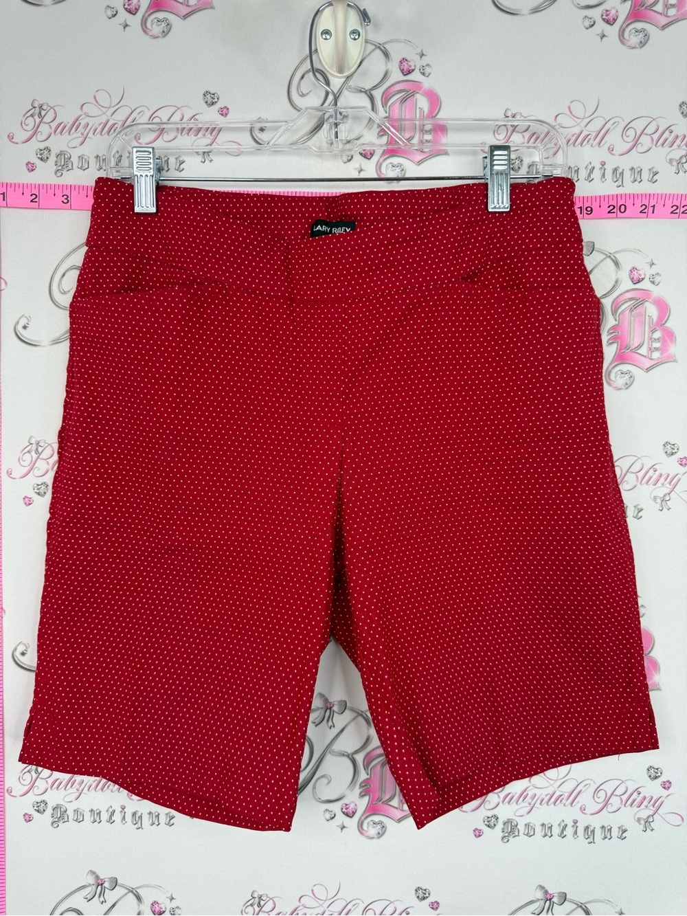 Hilary Radley shorts polka dot dotted Red Microdot Bermuda Shorts